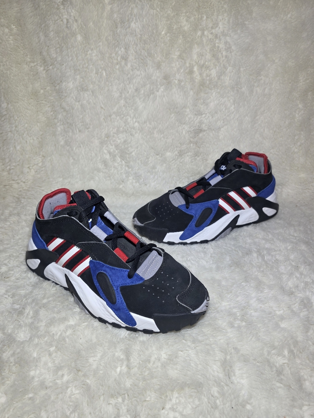 Adidas Streetball Chunky Sneakers Core Black Aqua Orange Men's Size 6.5 FV4836